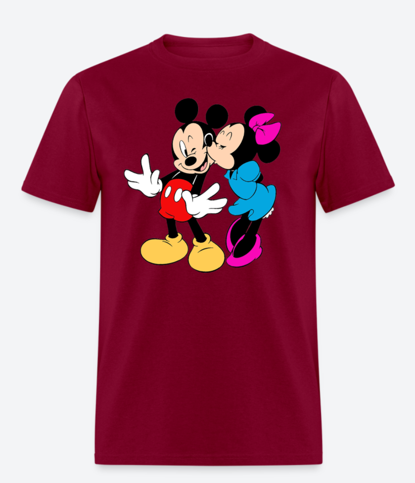 トップス MICKEY AND MINNIE DESIGN BIG TEE ameri MICKEY AND MINNIE DESIGN BIG TEE