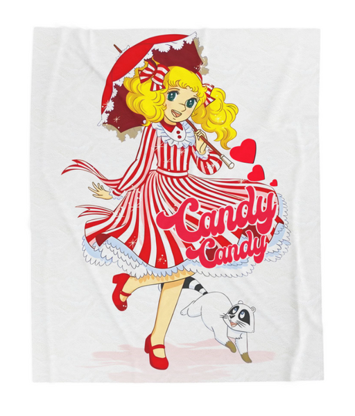 Candy Candy Umbrella Anime 70s 80s Japanese Anime 3 collage 50x60 Plush Blanket, Soft Throw for Kids, Nostalgic Gift, Bedroom Decor, Playroom Accessory