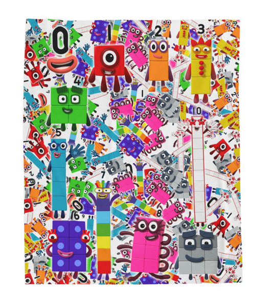 Numberblocks Math Adventure inspiration design super soft Velveteen Plush Blanket - comfortable and warm for living room, office, sofa and travel 50x60 Plush Blanket, Soft Throw for Kids, Nostalgic Gift, Bedroom Decor, Playroom Accessory
