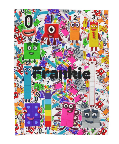 Numberblocks Math Adventure inspiration design super soft Velveteen Plush Blanket - comfortable and warm for living room, office, sofa and travel 50x60 Plush Blanket, Soft Throw for Kids, Nostalgic Gift, Bedroom Decor, Playroom Accessory