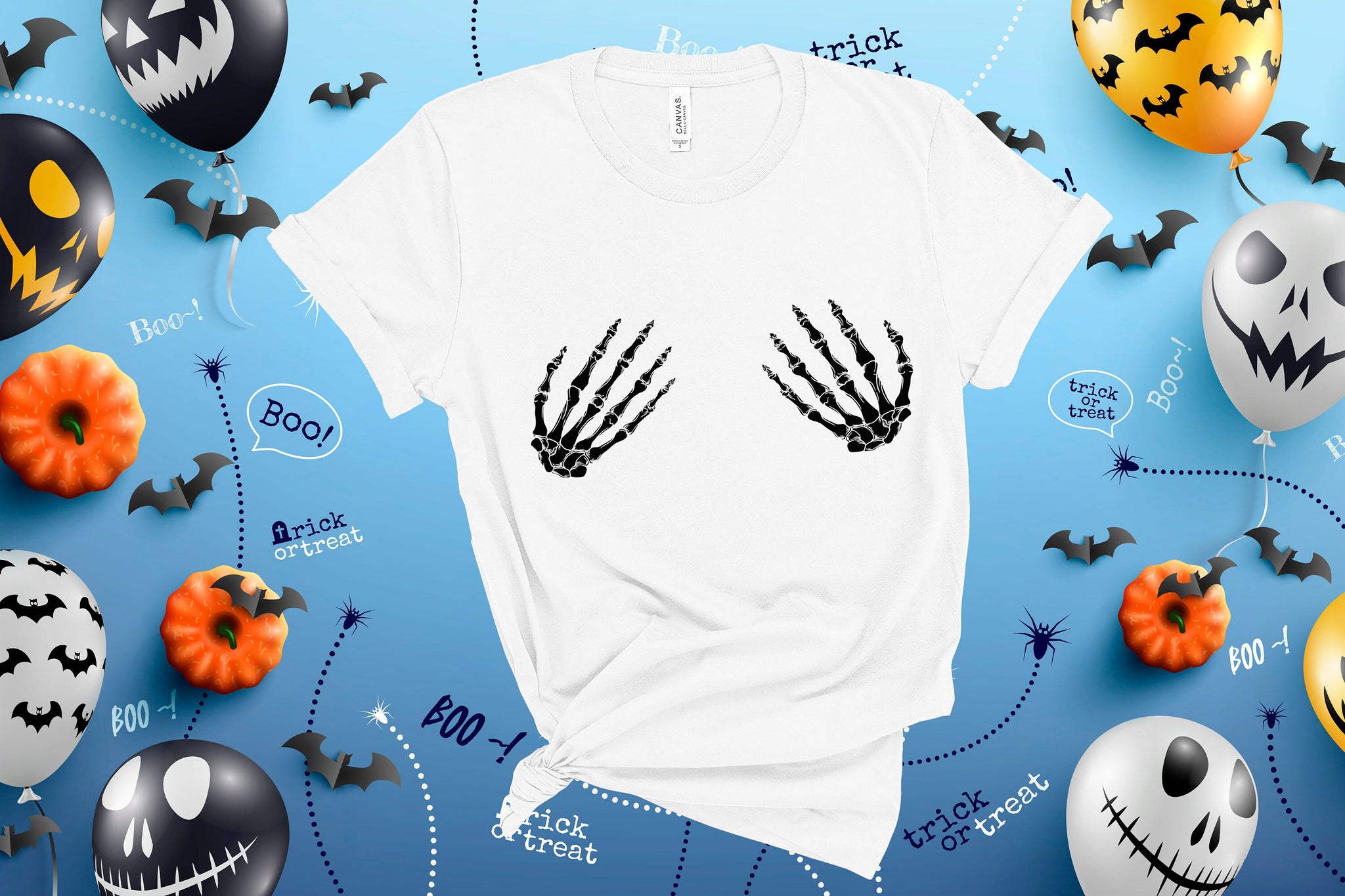 Skeleton Hand Shirt, Halloween Shirt , Pastel Goth, Funny Halloween Shirt, Hand Bra Shirt,Trick or Treat Shirt, Halloween Party