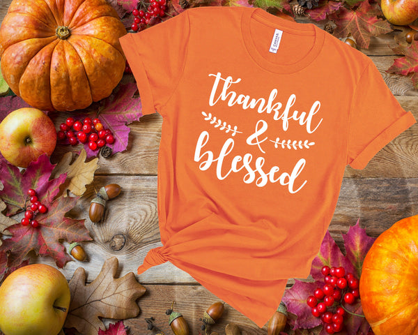 Thankful Blessed Shirt, Unisex Shirt,Fall T-Shirt, Thanksgiving Shirt, Fall Tshirt, Christmas Shirt, Thanksgiving Tee
