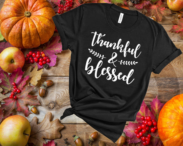 Thankful Blessed Shirt, Unisex Shirt,Fall T-Shirt, Thanksgiving Shirt, Fall Tshirt, Christmas Shirt, Thanksgiving Tee