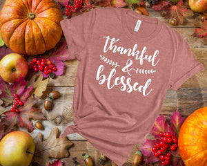 Thankful Blessed Shirt, Unisex Shirt,Fall T-Shirt, Thanksgiving Shirt, Fall Tshirt, Christmas Shirt, Thanksgiving Tee