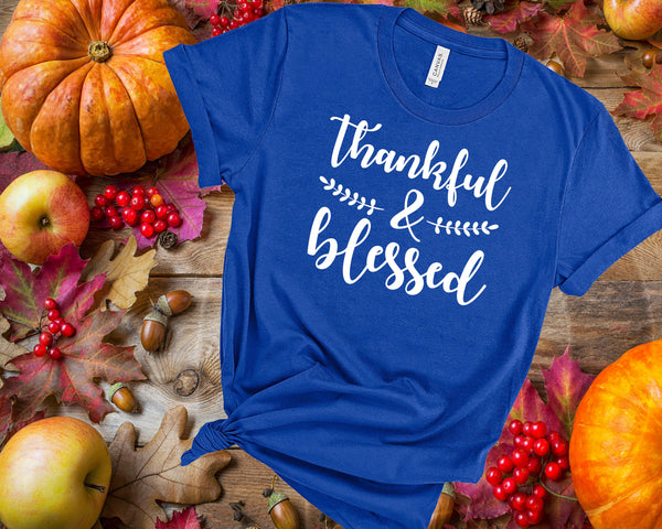 Thankful Blessed Shirt, Unisex Shirt,Fall T-Shirt, Thanksgiving Shirt, Fall Tshirt, Christmas Shirt, Thanksgiving Tee