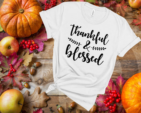 Thankful Blessed Shirt, Unisex Shirt,Fall T-Shirt, Thanksgiving Shirt, Fall Tshirt, Christmas Shirt, Thanksgiving Tee