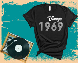 Vintage Birth Year T-shirt - Unisex Shirt - Birth Year Shirt - Personalized Tee - Custom Birth Year - 1969 - Antique - 80's - 70's - 60's