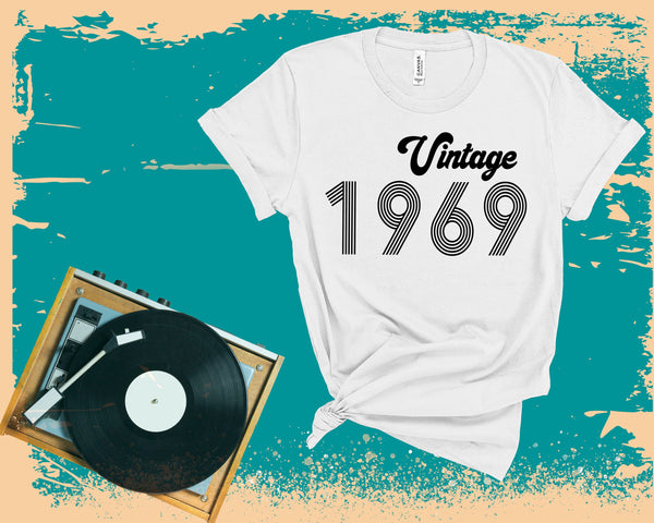 Vintage Birth Year T-shirt - Unisex Shirt - Birth Year Shirt - Personalized Tee - Custom Birth Year - 1969 - Antique - 80's - 70's - 60's