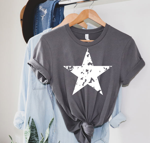 Distressed Star Shirt, White Star Shirt, Star Shirt, Star Tee Shirt, Big Star T Shirt, Chaos Star Shirt Women, Men's Star T-Shirt