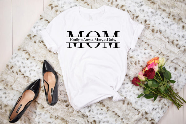 Custom Mom Children Names Shirt, Custom Name Tshirt, Custom Design Mom Tshirt, Children Name Tshirt, Custom Children Name Tshirt