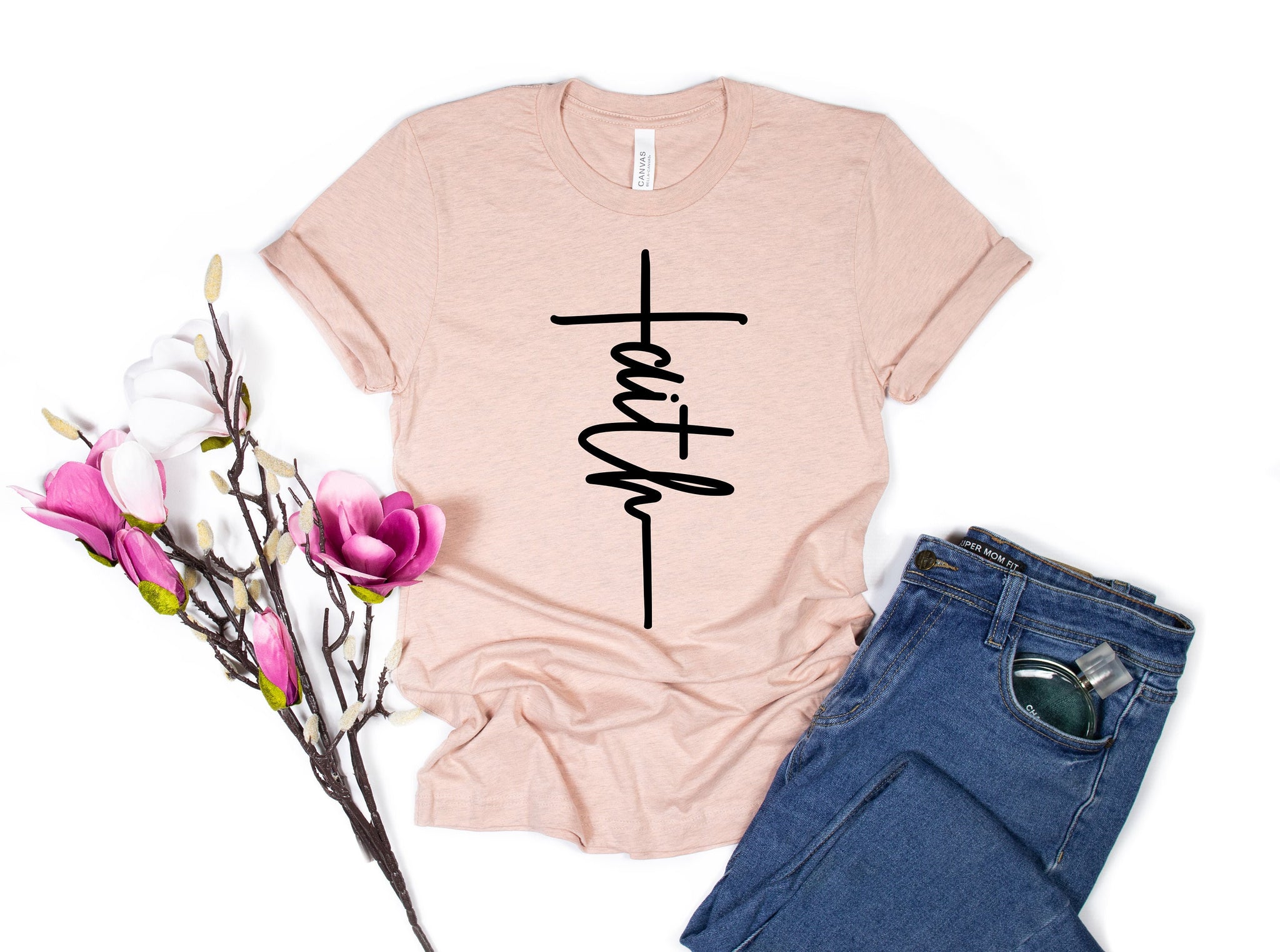 Faith T-shirt, Christian Shirt, Faith Shirt, Vertical Cross, Cross, Faith Cross, Religious Shirt, Church, Disciple, Love,Grace