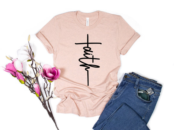 Faith T-shirt, Christian Shirt, Faith Shirt, Vertical Cross, Cross, Faith Cross, Religious Shirt, Church, Disciple, Love,Grace