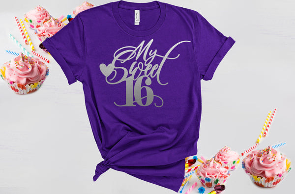 My Sweet 16th birthday Shirt, Personalized 16th Birthday Shirt, Sweet Shirt, Sweet Sixteen, Age 16 Birthday Shirt, My Sweet 16 Tee