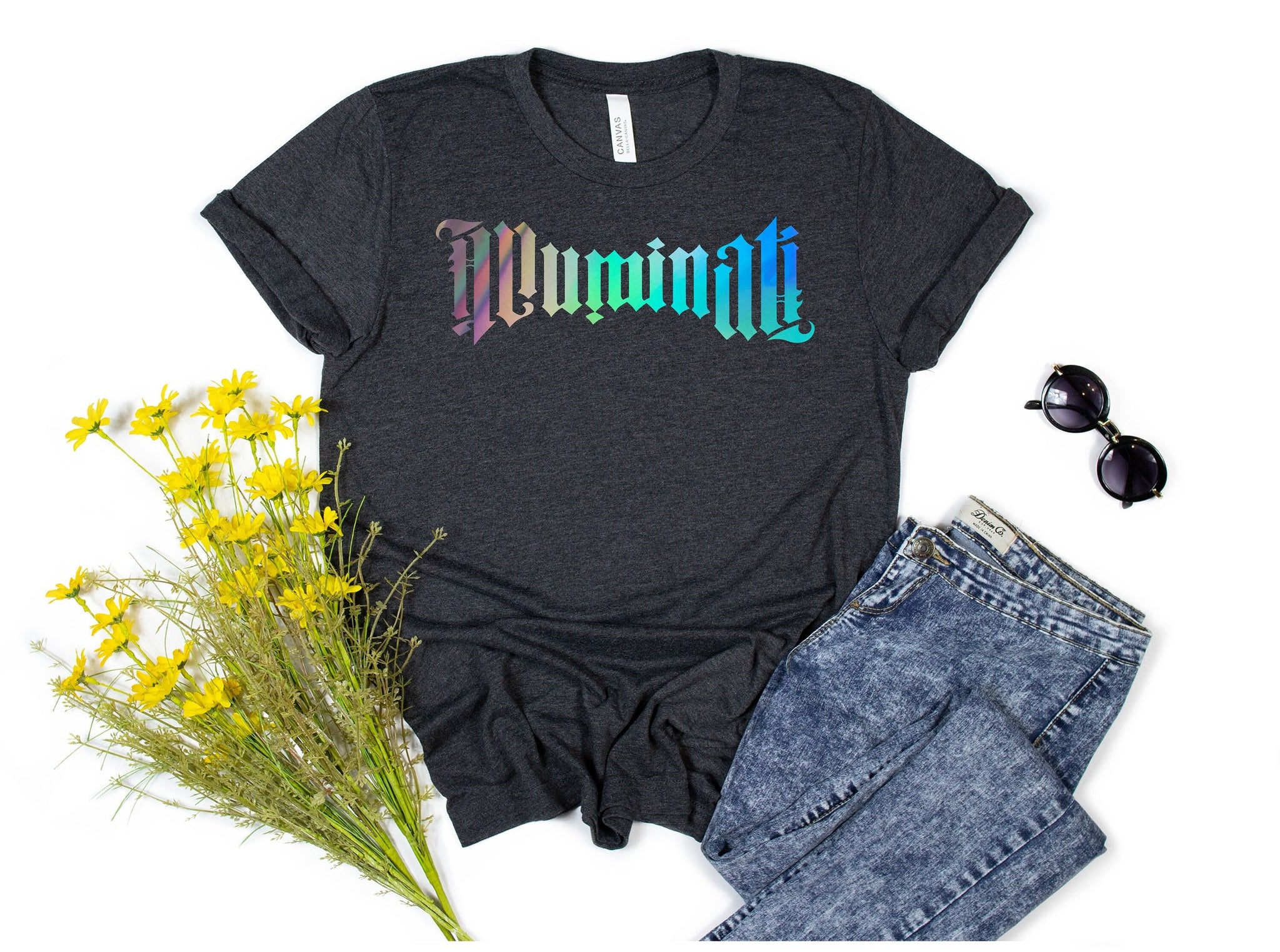 Illuminati Ambigram Shirt, Funny Shirt, Demons and Angels Shirt, Gift For Her