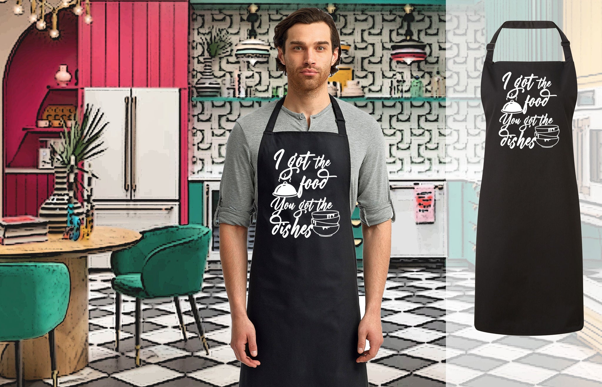 I got the food you got the dishes Apron,Quality Apron,Bakery Apron,Housewarming Gift,New Home Gift,Gift for Thanksgiving,Gift for Christmas