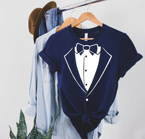 Tuxedo T-Shirt,Funny Tux Shirt,Tuxedo Tee,Funny Shirt, Party Shirt, Trendy T-Shirt,Gift for Christmas,Suit Shirt, full dress shirt