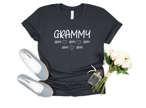 Grammy Custom Name Shirt, Grandma Shirt With Grandkids Names, Nana Shirt, Gift For Grandma, Gift for Grammy, Personalized Grammy shirt