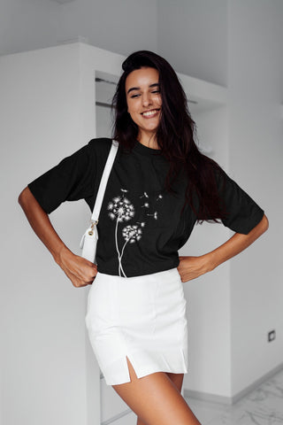 Dandelion Shirt Women,Windflower T-Shirt,Wildflower Shirt,Windflower Tee,Flowers in Nature Tee,Blossoms Shirt,Canvas Graphic Tee,Christmas