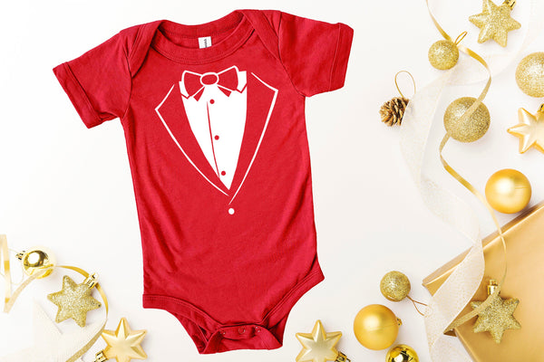 Tuxedo Bodysuit,Tuxedo Onesie,  Tuxedo Baby Outfit,Tuxedo Romper,Party Bodysuit,Trendy Baby Onesie,Tuxedo Outfit for Baby,Gift for Christmas