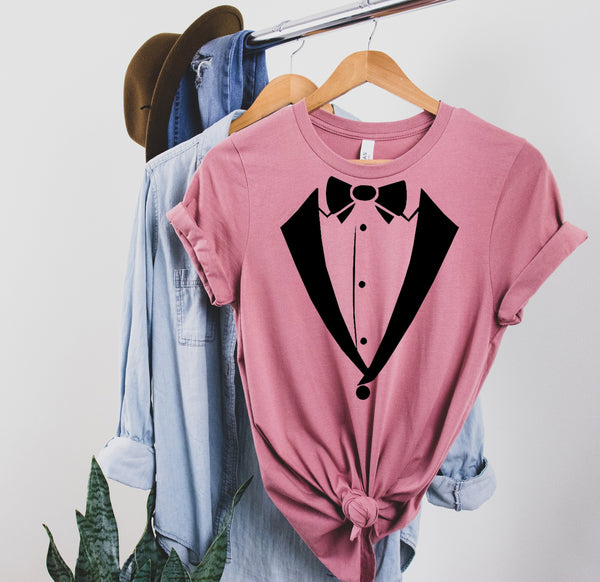 Tuxedo T-Shirt,Funny Tux Shirt,Tuxedo Tee,Funny Shirt, Party Shirt, Trendy T-Shirt,Gift for Christmas,Suit Shirt, full dress shirt