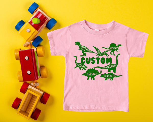 Personalized Dinosaur Custom Shirts, Family Matching, Dinosaur Lover Kids Shirt