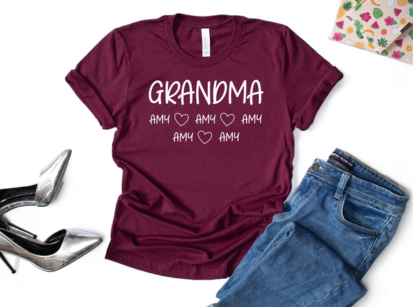 Grandma Custom Name Shirt, Grandma Shirt With Grandkids Names, Nana Shirt, Gift For Grandma, Gift for Grandma, Personalized Grandma shirt