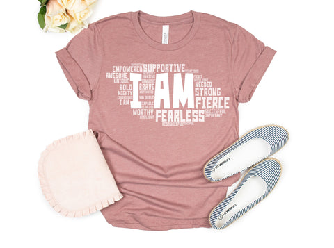 I AM Word Cloud Shirt, Women Empowerment Shirt, Inspirational Shirts for Women, Feminism Shirts, Positive Quotes, Woman Shirt, Gift for Her